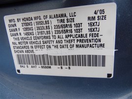 2005 HONDA ODYSSEY EX BLUE 3.5 AT A19120
